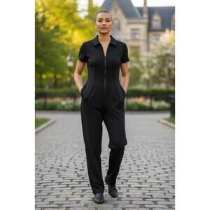 Express Black Jumpsuit – Zip Front Collared Size 9/10